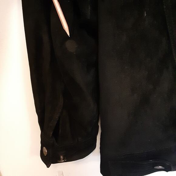 Vintage Phat Farm Mens 2XL Black Suede Leather Jacket Hip-Hop 90s Button - Picture 10 of 12